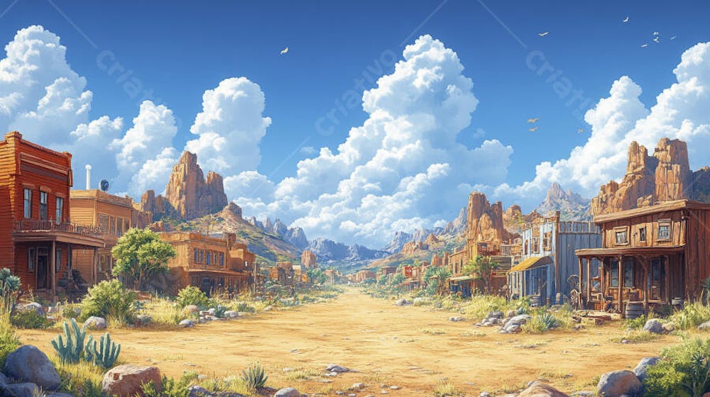 2D video game battle background style western_20