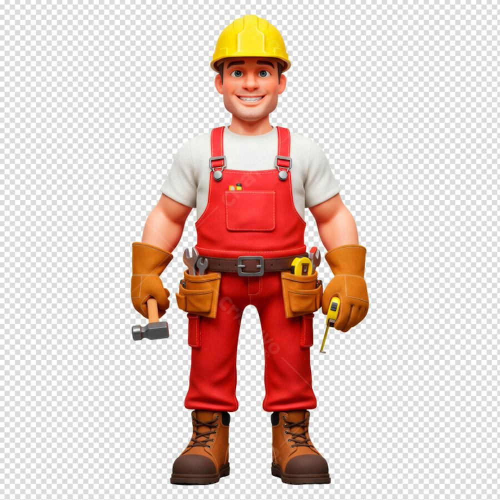 Personagem trabalhador PNG Cartoon de Frente