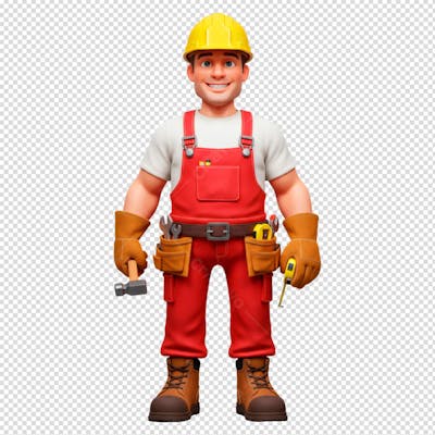 Personagem trabalhador PNG Cartoon de Frente