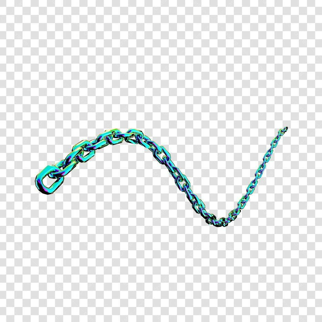 Elemento PNG Cadeia Metálica Arco-Íris com fundo transparente