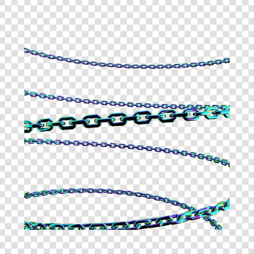Elementos PNG com fundo transparente Cadeias Iridiscentes
