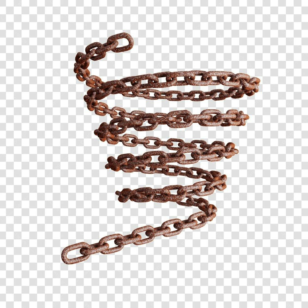 PNG Elemento Decorativo Corrente Enferrujada com fundo transparente
