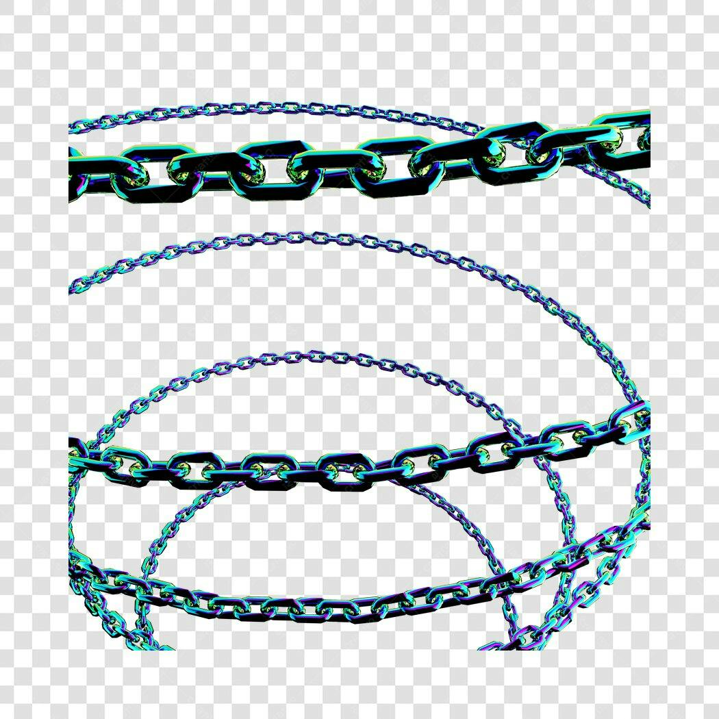 Elementos PNG com fundo transparente Cadeias Iridiscentes