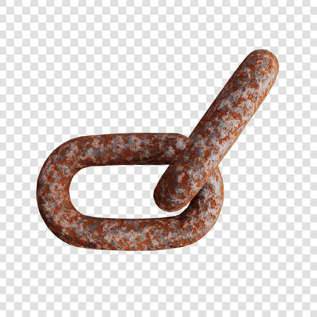 Elemento gráfico Corrente enferrujada PNG com fundo transparente