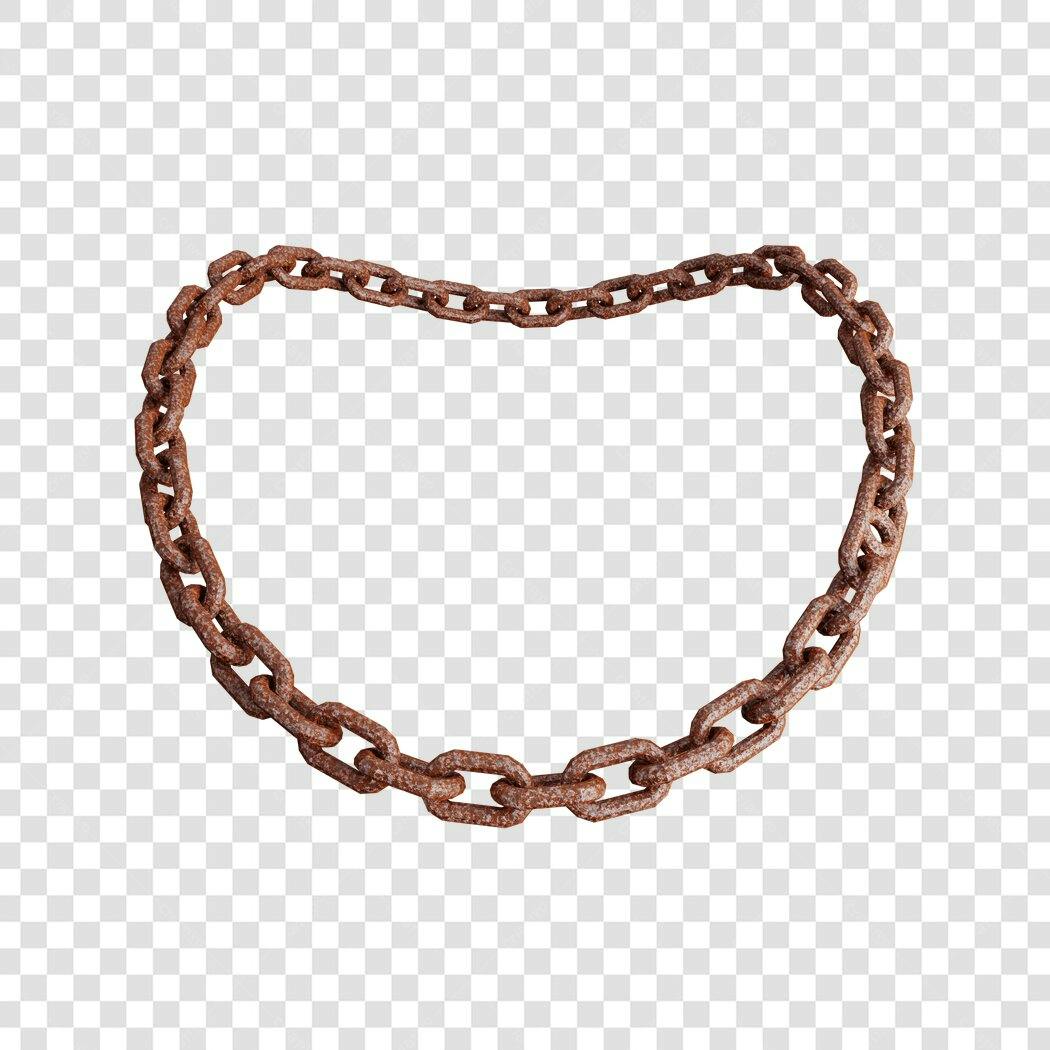 Moldura de corrente enferrujada PNG com fundo transparente