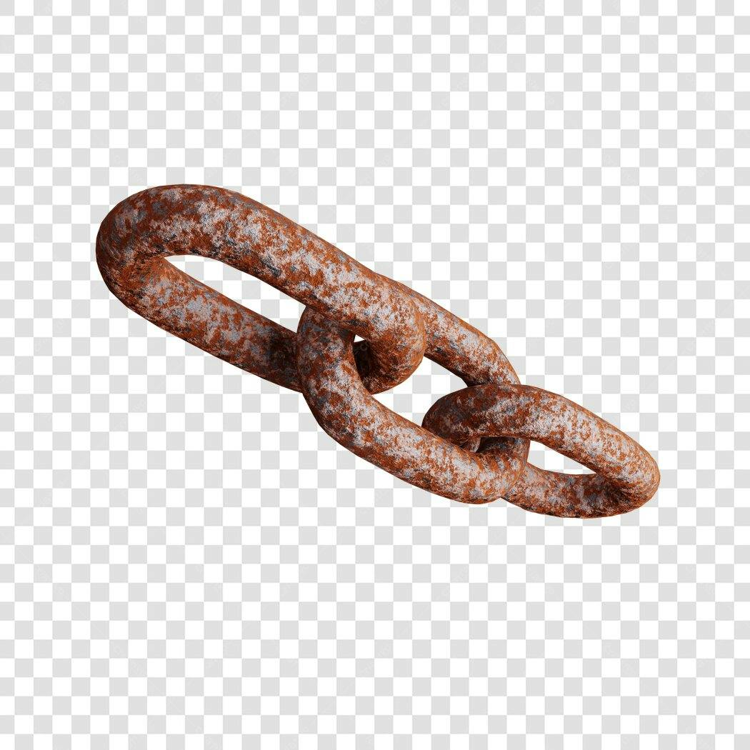 Elemento gráfico Corrente enferrujada PNG com fundo transparente