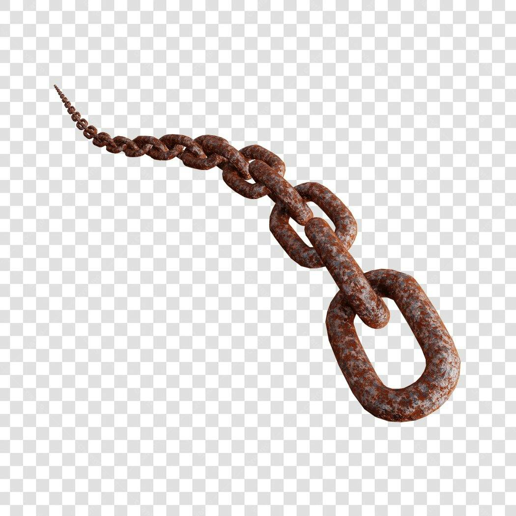 Elemento gráfico Corrente enferrujada PNG com fundo transparente