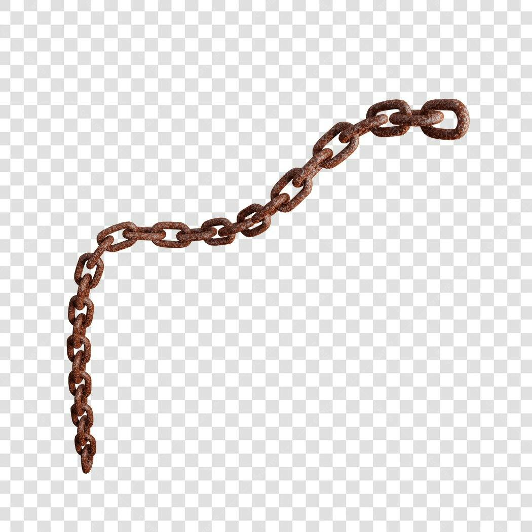 Elemento decorativo Cadeia enferrujada PNG com fundo transparente