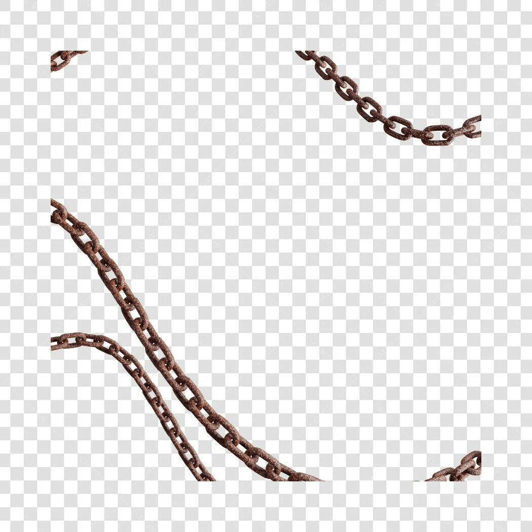 Banner com correntes enferrujadas PNG com fundo transparente