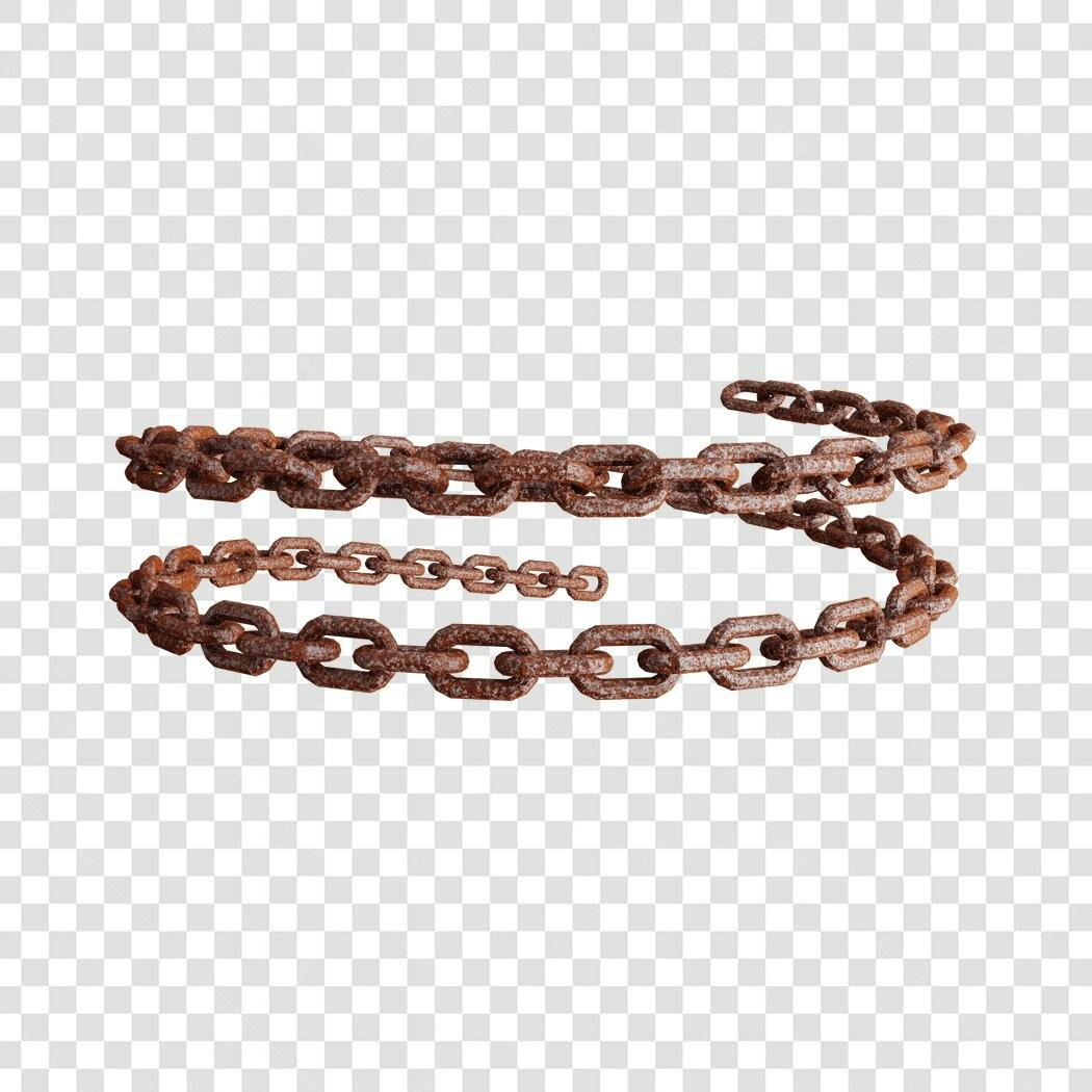 PNG Elemento de Design Corrente enferrujada com fundo transparente
