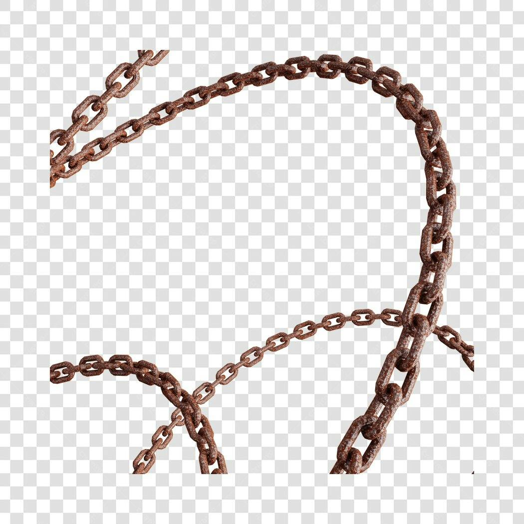 PNG Elemento decorativo Corrente enferrujada com fundo transparente