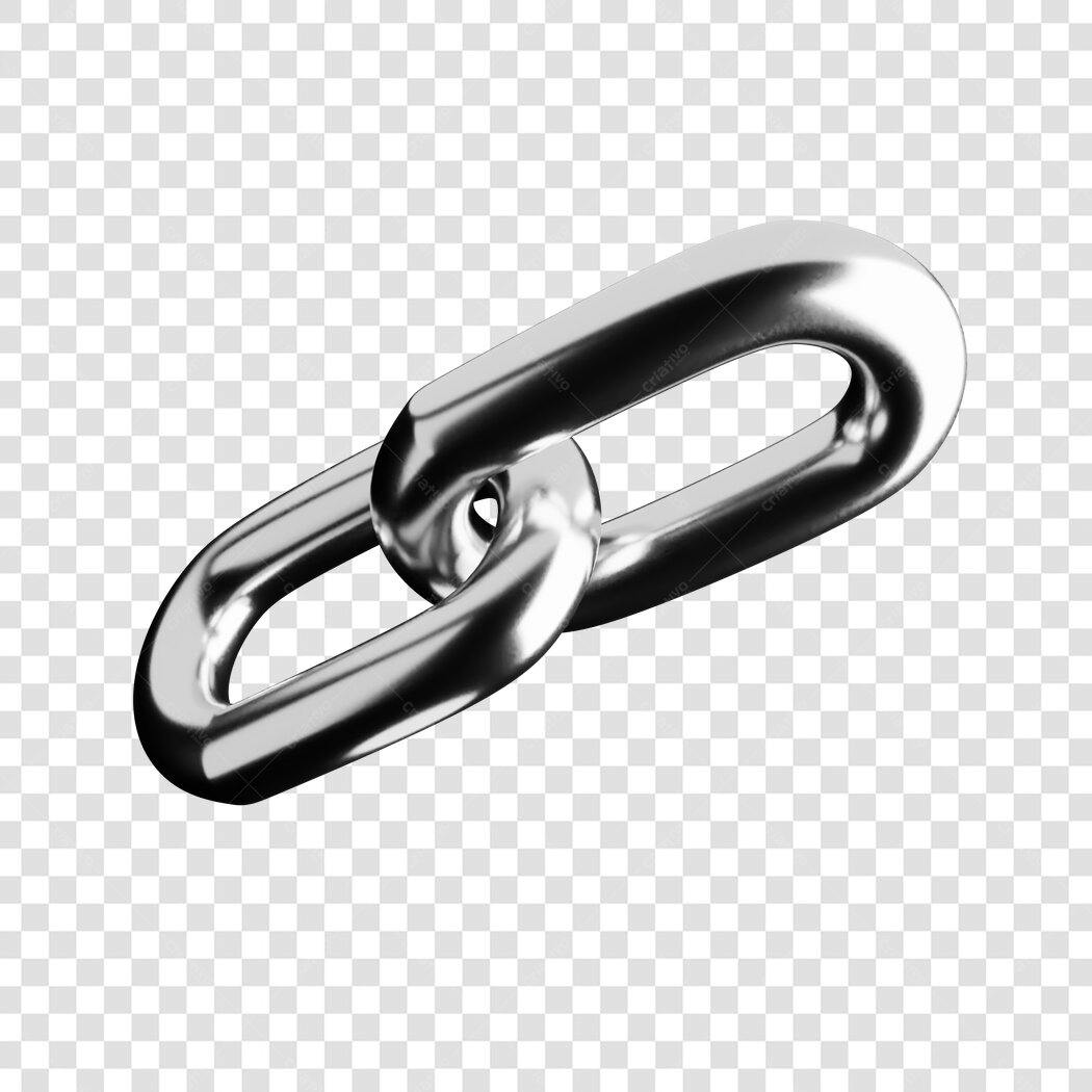 Logo PNG com fundo transparente elo de corrente metálico