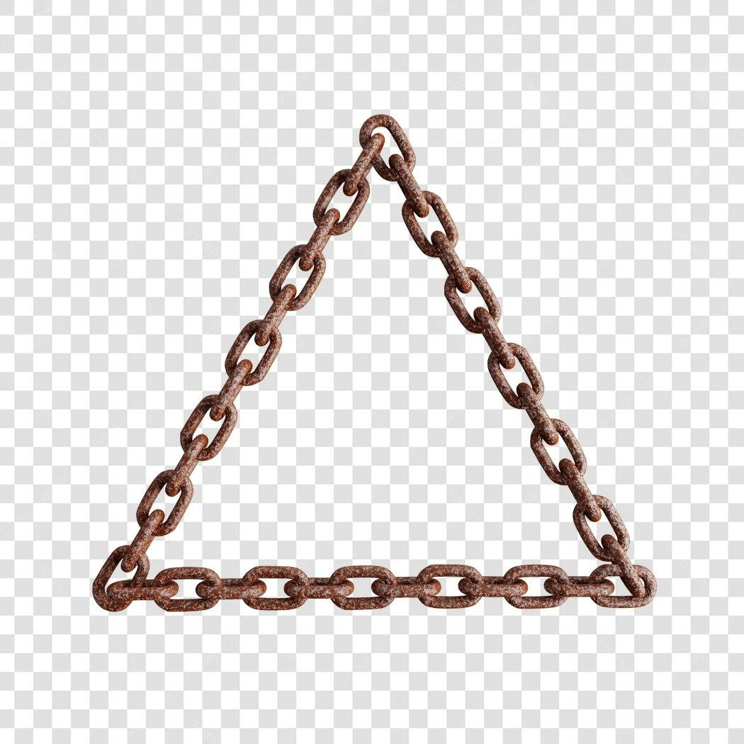 Moldura PNG com fundo transparente corrente enferrujada