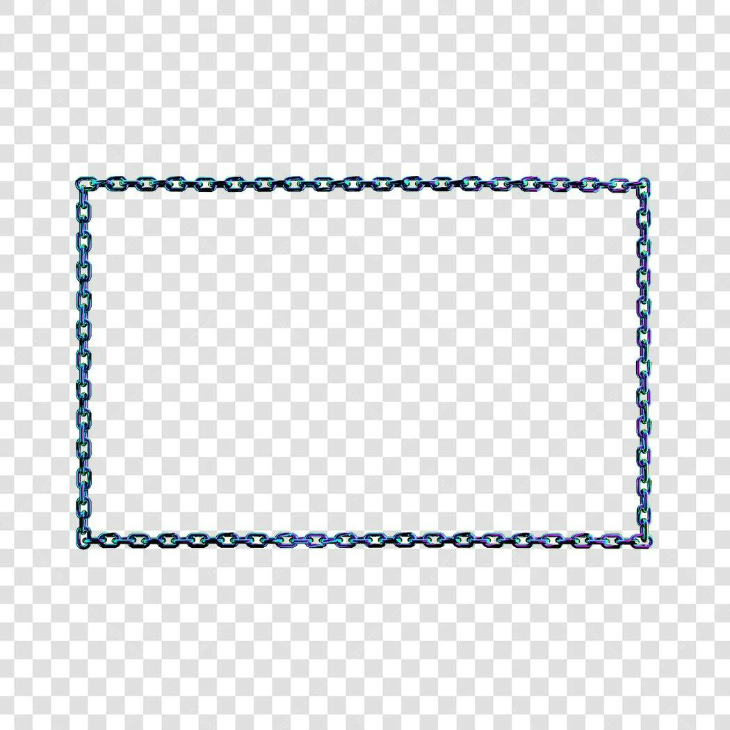 Moldura PNG com fundo transparente corrente metálica