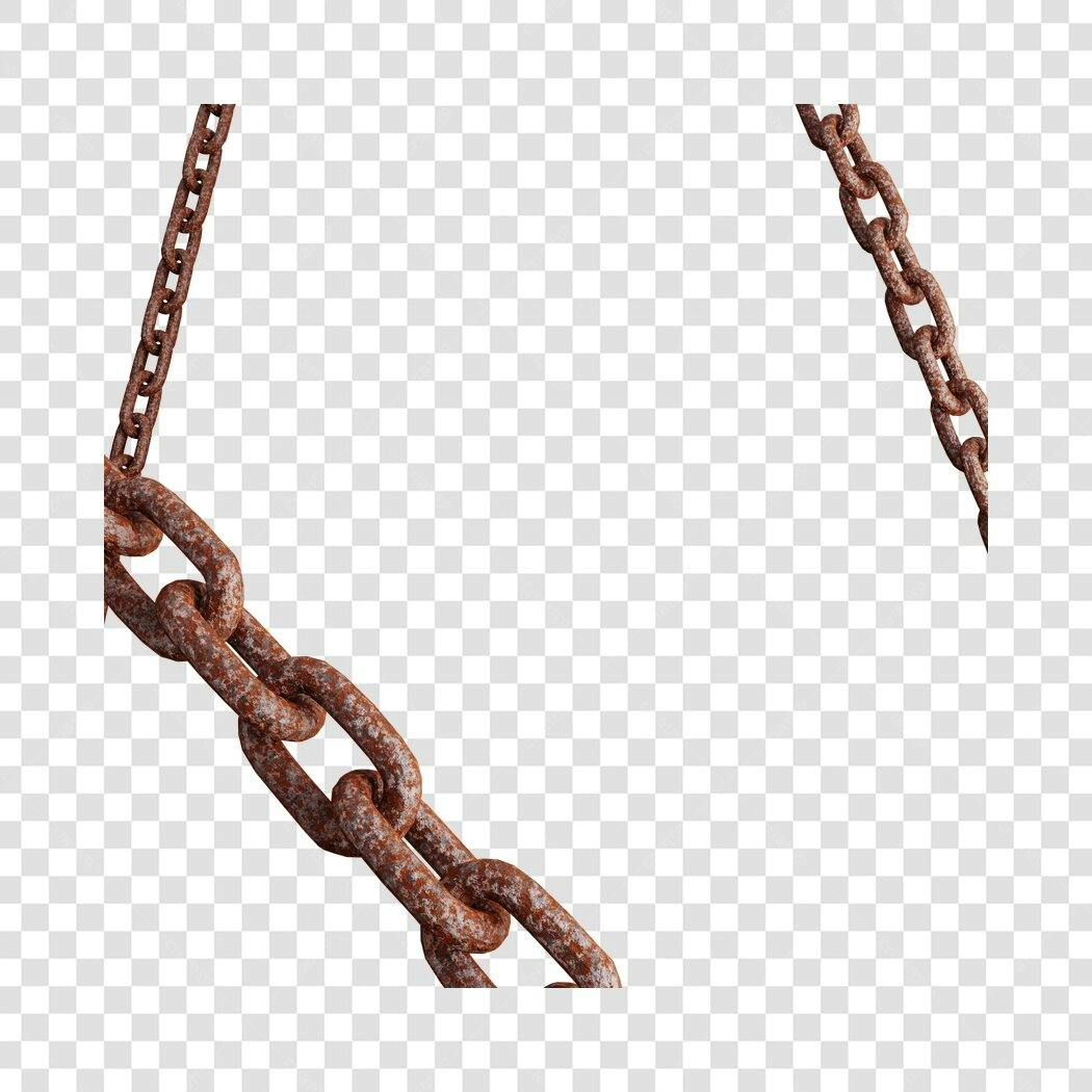 Moldura PNG com fundo transparente Corrente enferrujada