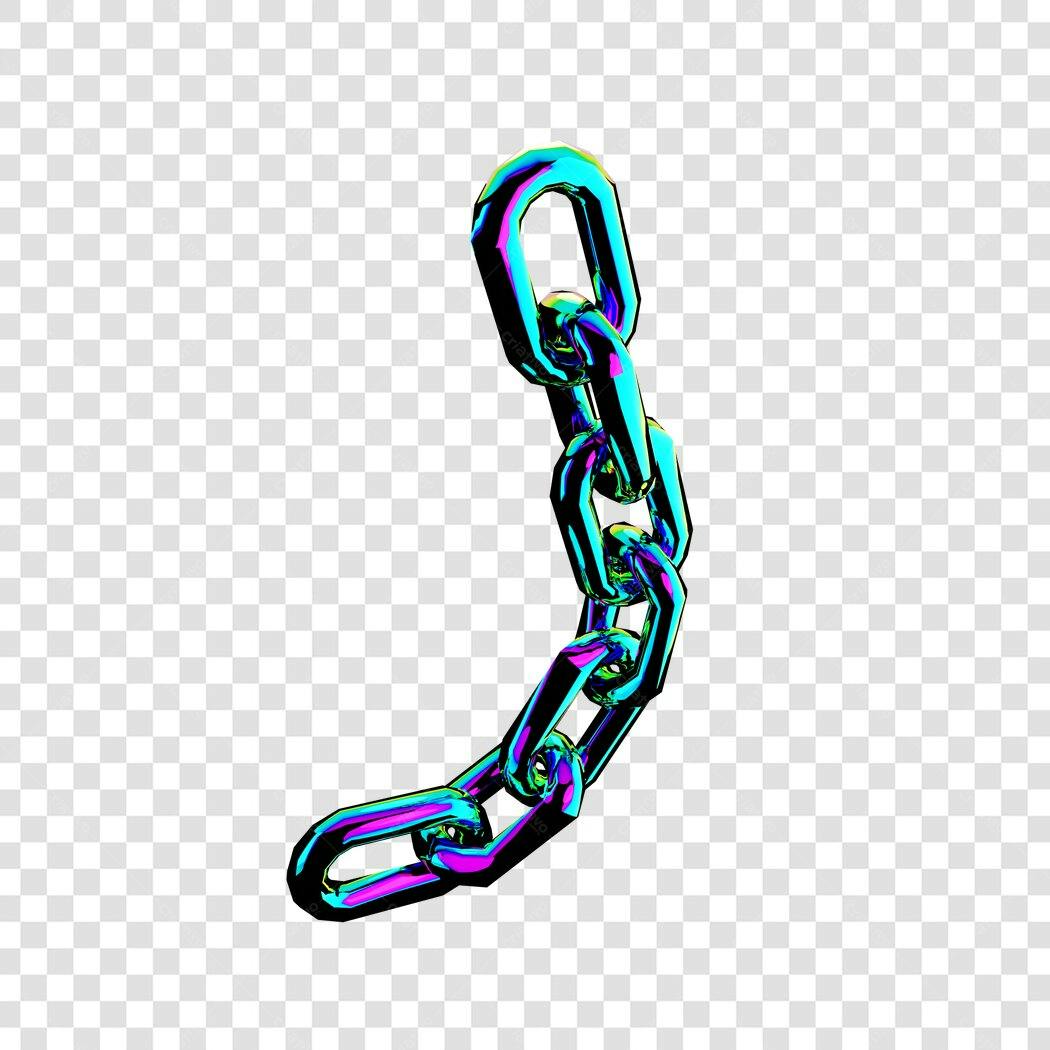 Elemento PNG Cadeia Metálica Arco-Íris com fundo transparente