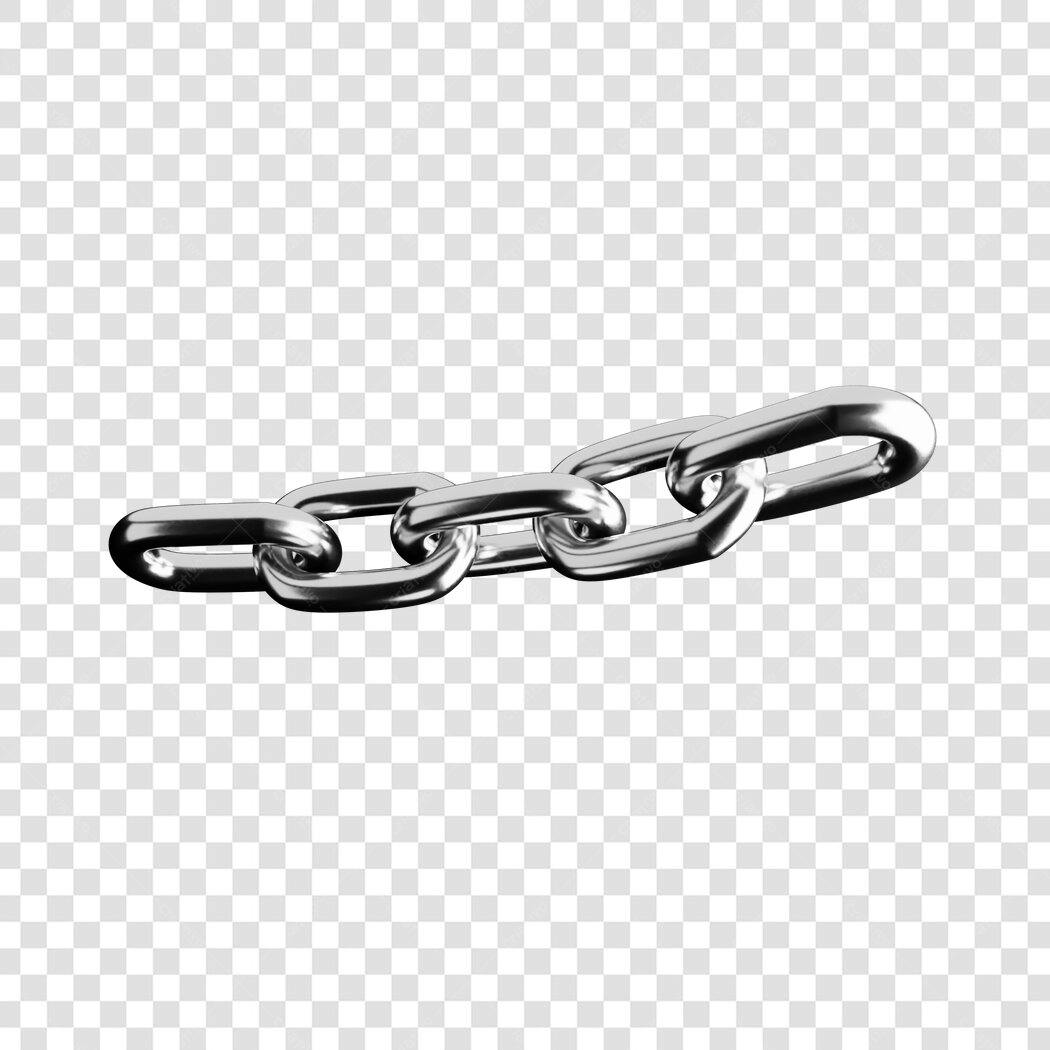 Elemento PNG corrente metálica fundo transparente