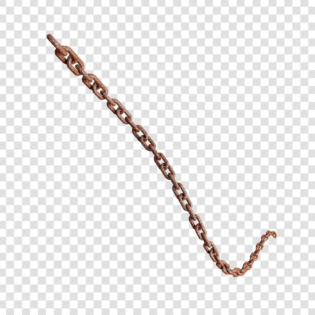 Elemento PNG Cadeia enferrujada com fundo transparente