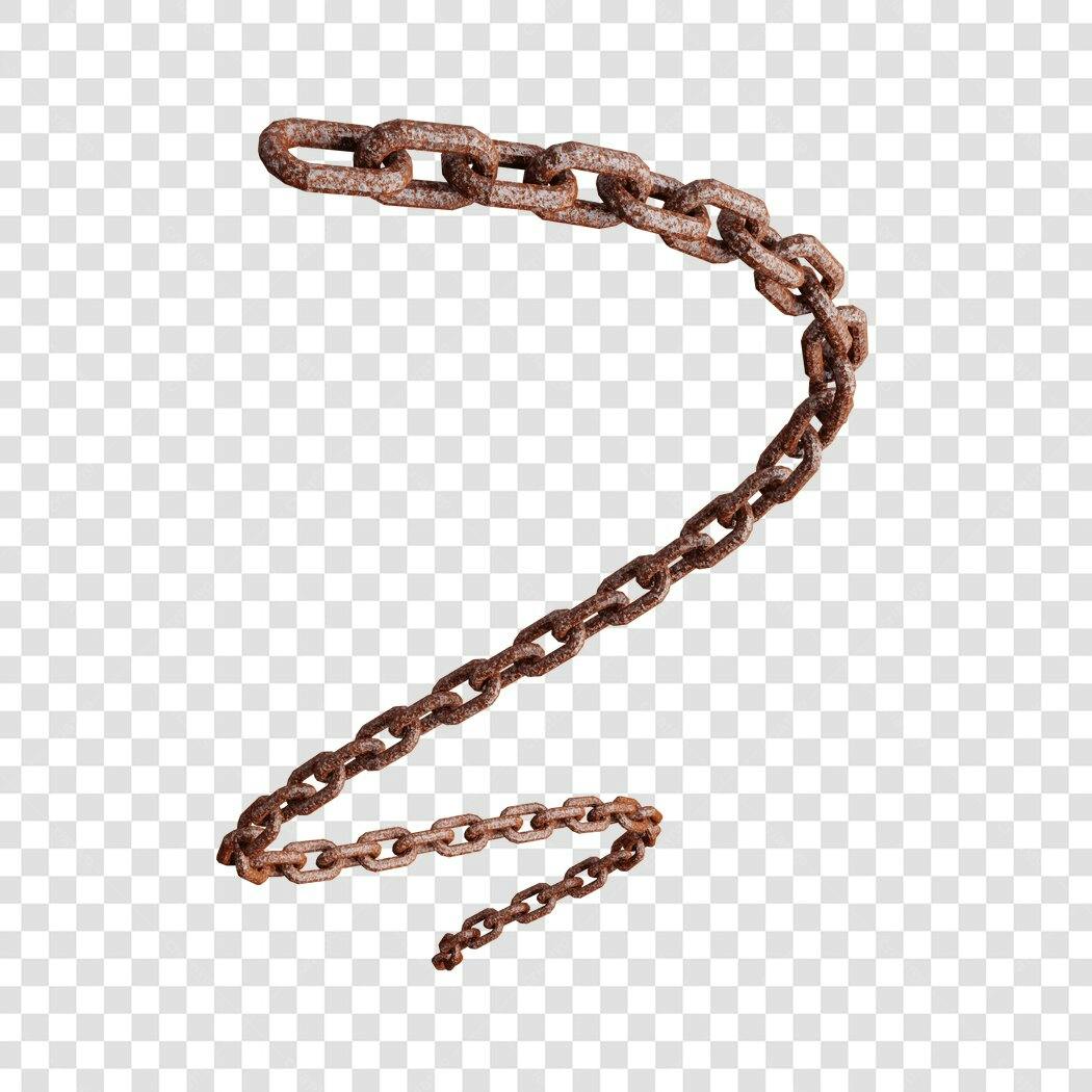 Elemento gráfico Corrente enferrujada PNG com fundo transparente