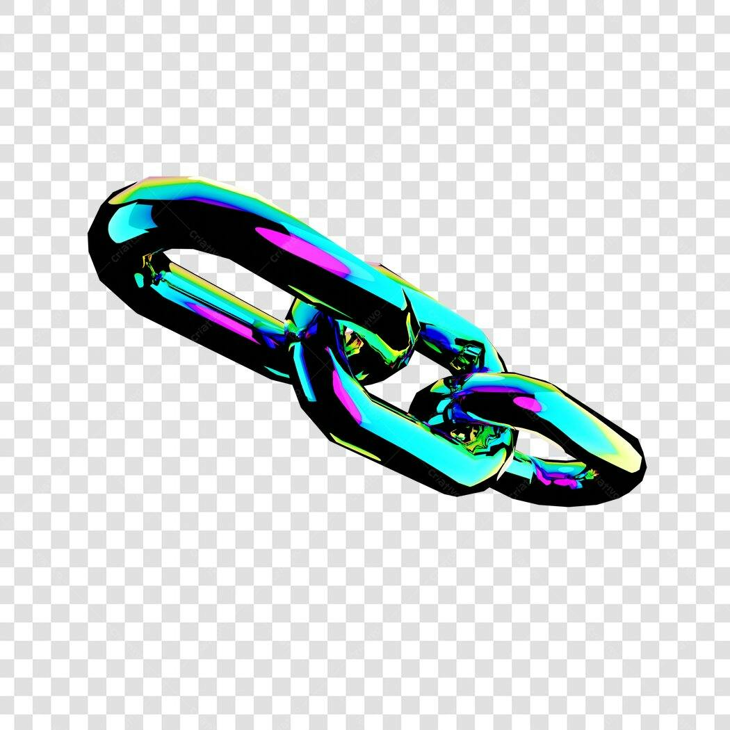 PNG Elemento de Design Corrente Metálica Arco-íris com fundo transparente