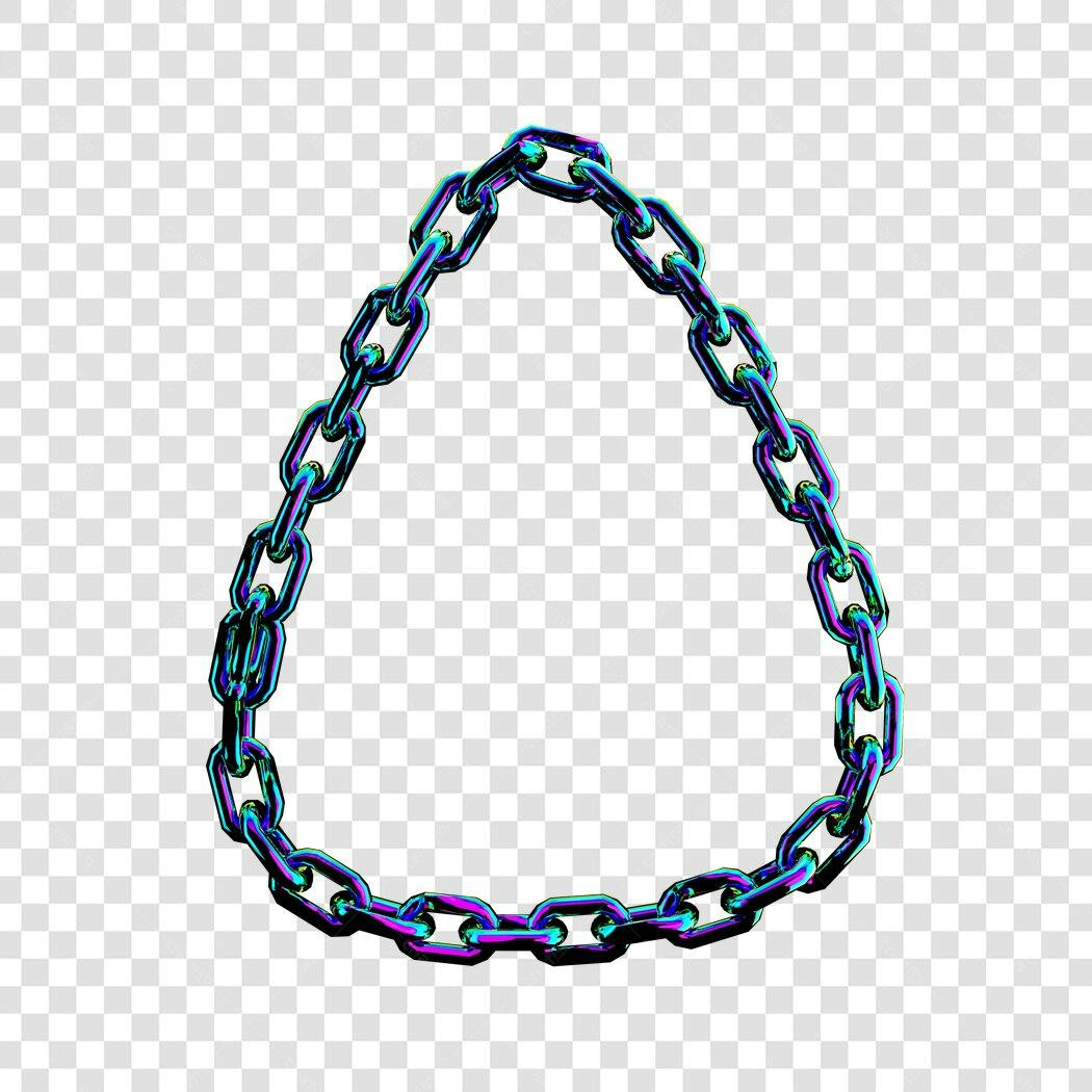 Moldura PNG com fundo transparente corrente metálica