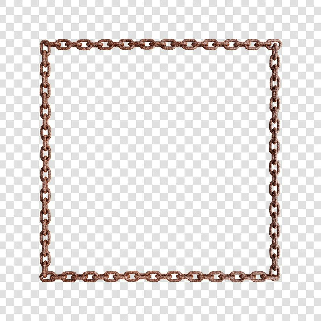 Moldura PNG com fundo transparente corrente enferrujada