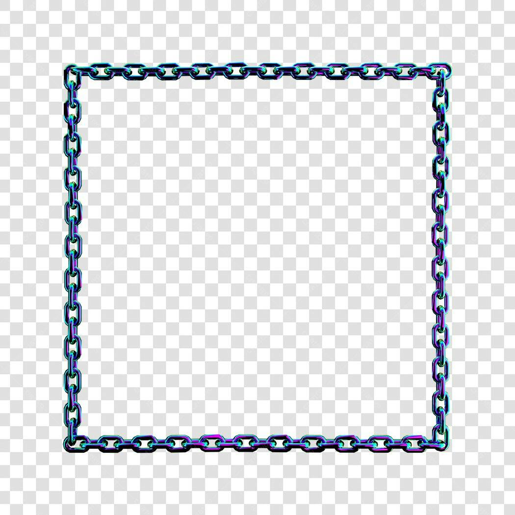 Moldura PNG com fundo transparente corrente metálica
