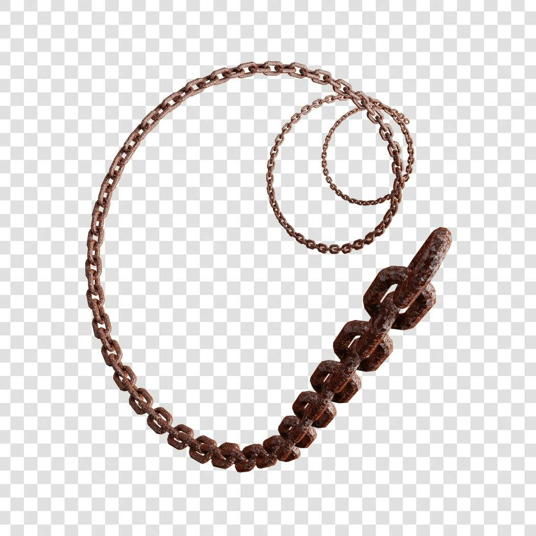 Elemento decorativo Corrente enferrujada PNG com fundo transparente