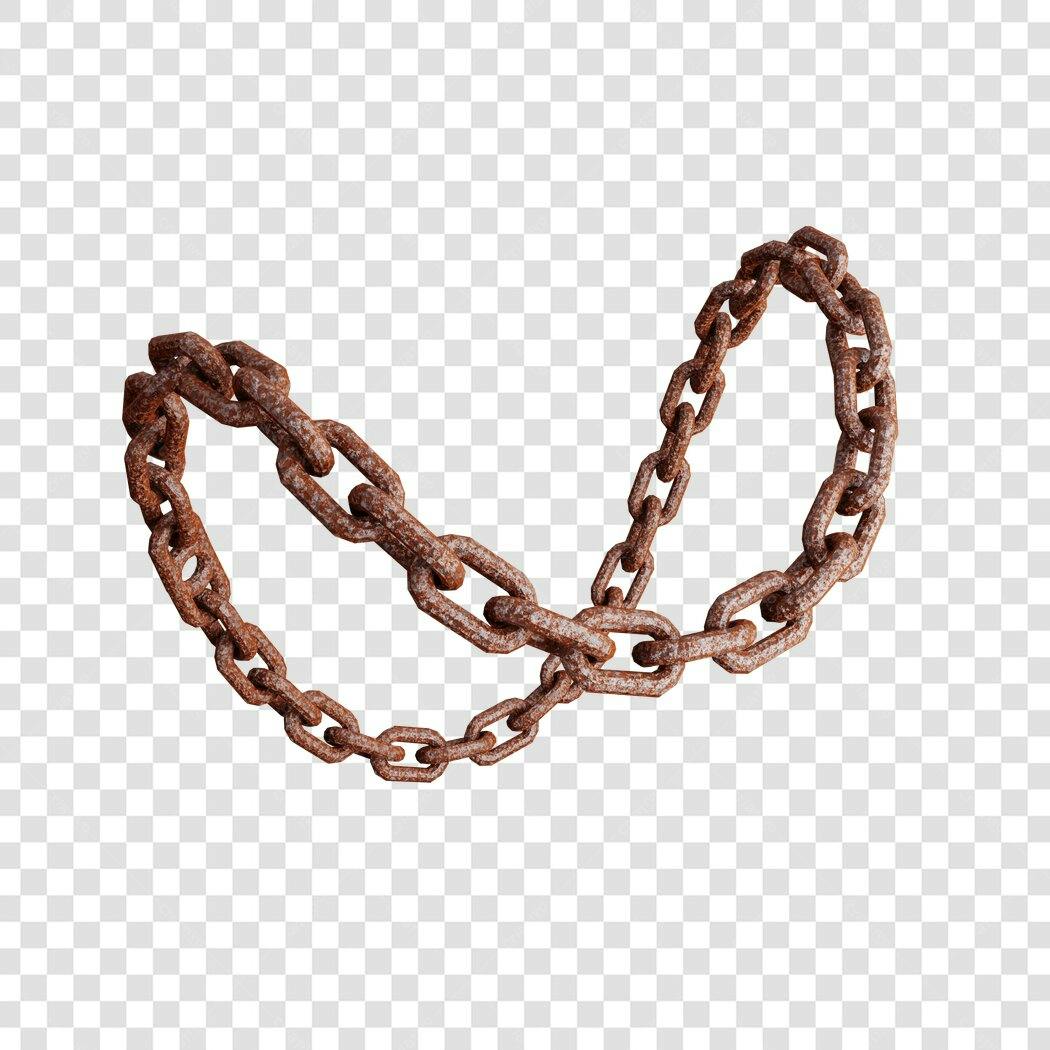 Elemento gráfico de Corrente enferrujada PNG com fundo transparente
