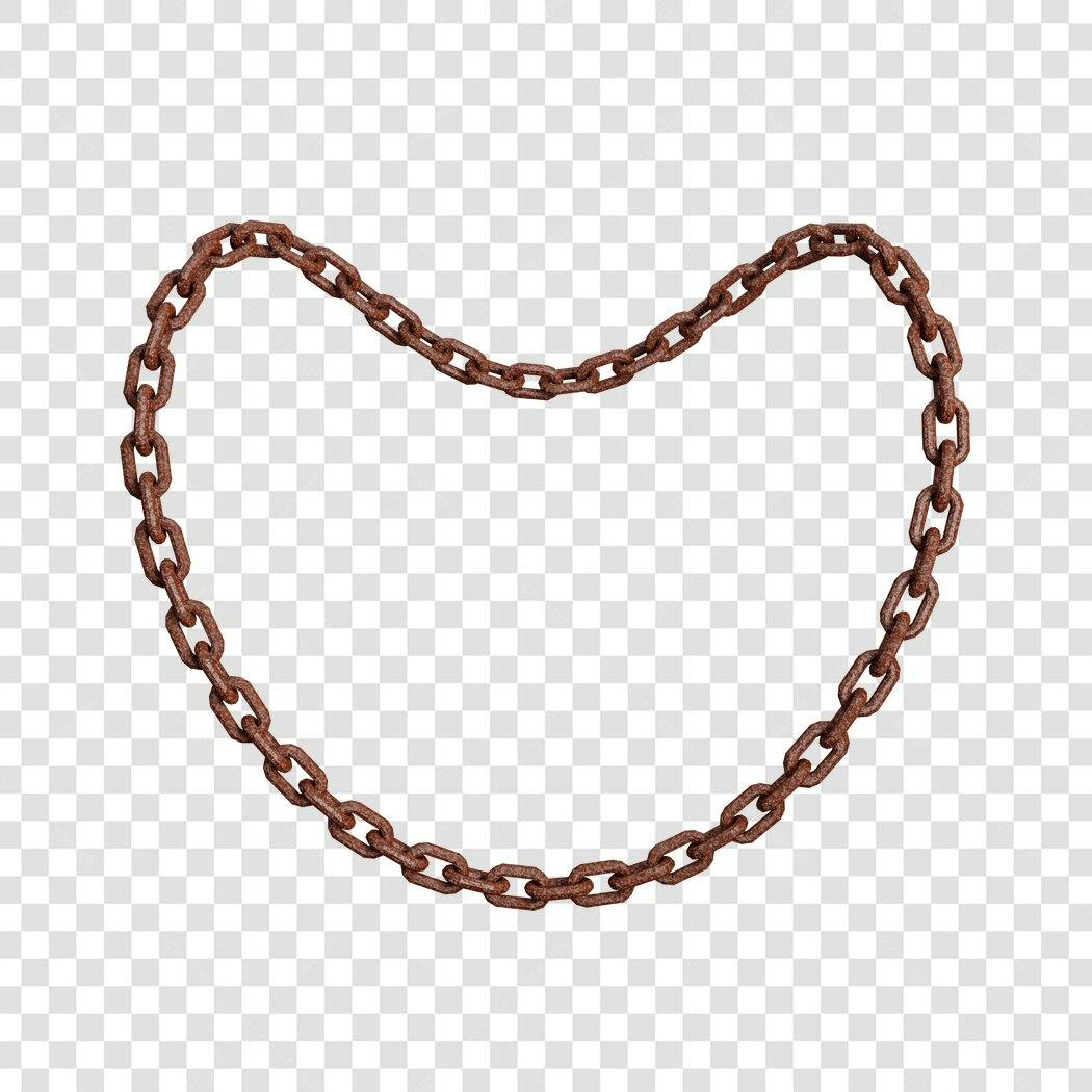 Moldura PNG com fundo transparente corrente enferrujada