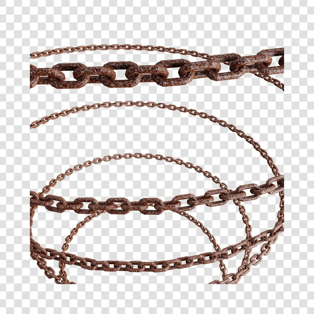 Elementos PNG com fundo transparente Cadeias enferrujadas