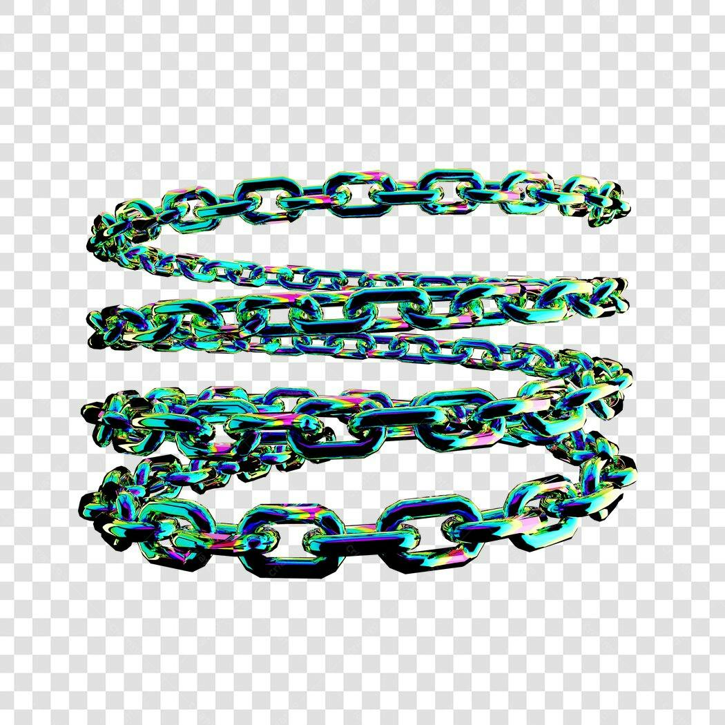 Elementos PNG com fundo transparente Cadeias Iridiscentes