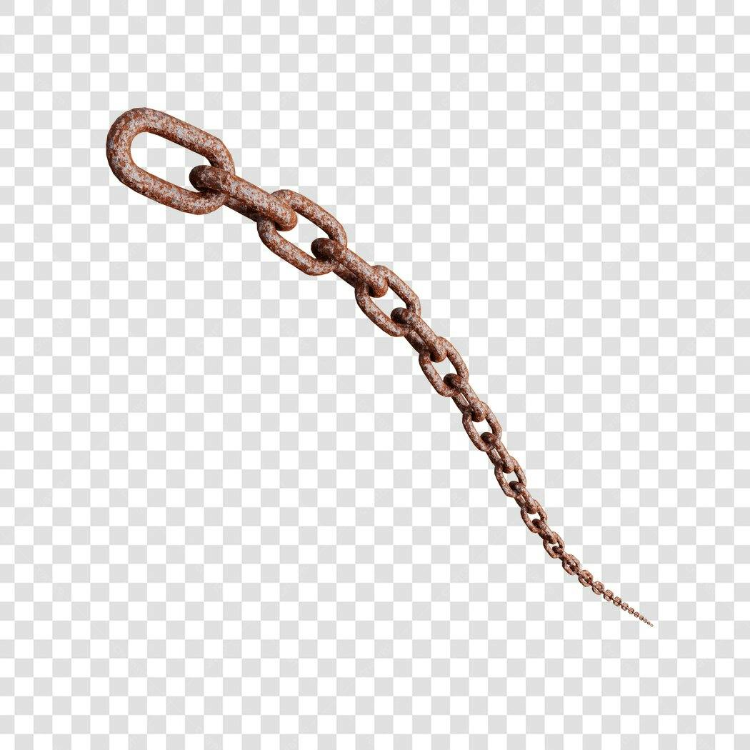 Elemento gráfico Corrente enferrujada PNG com fundo transparente