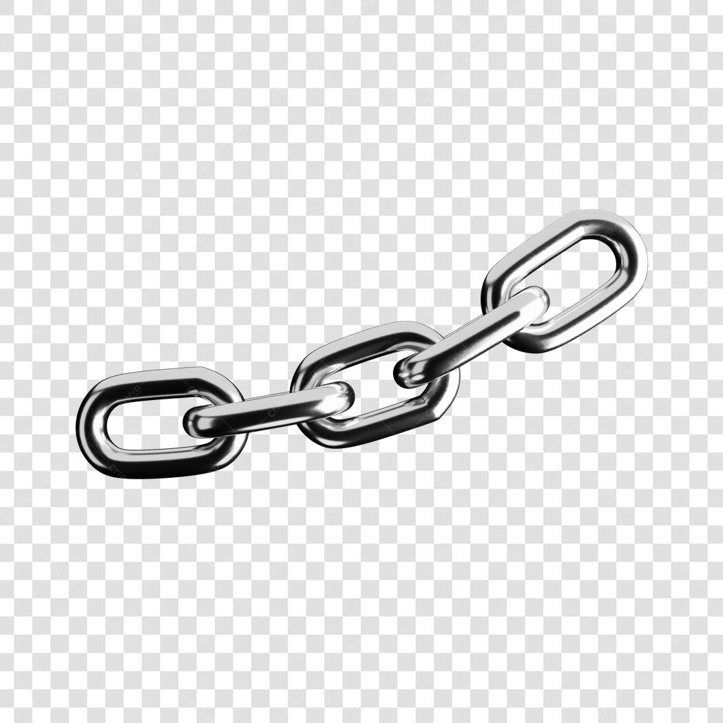 Logo PNG com fundo transparente elo de corrente metálica