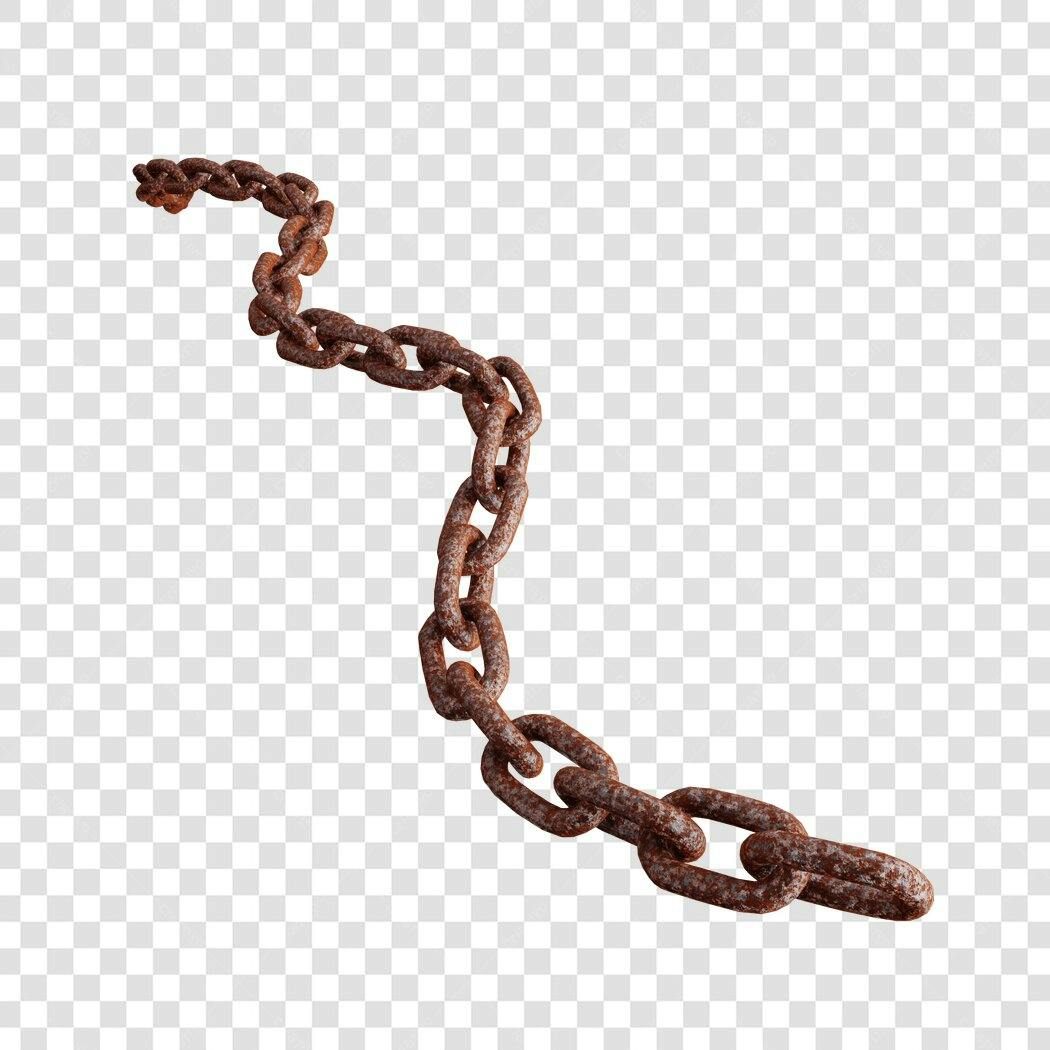 Elemento gráfico Corrente enferrujada PNG com fundo transparente