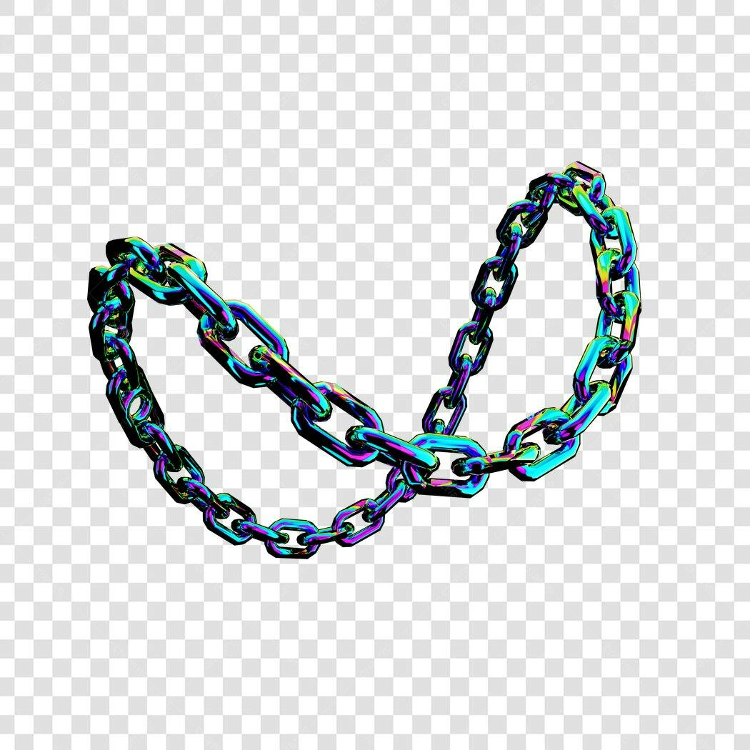 PNG Elemento gráfico Corrente metálica colorida com fundo transparente