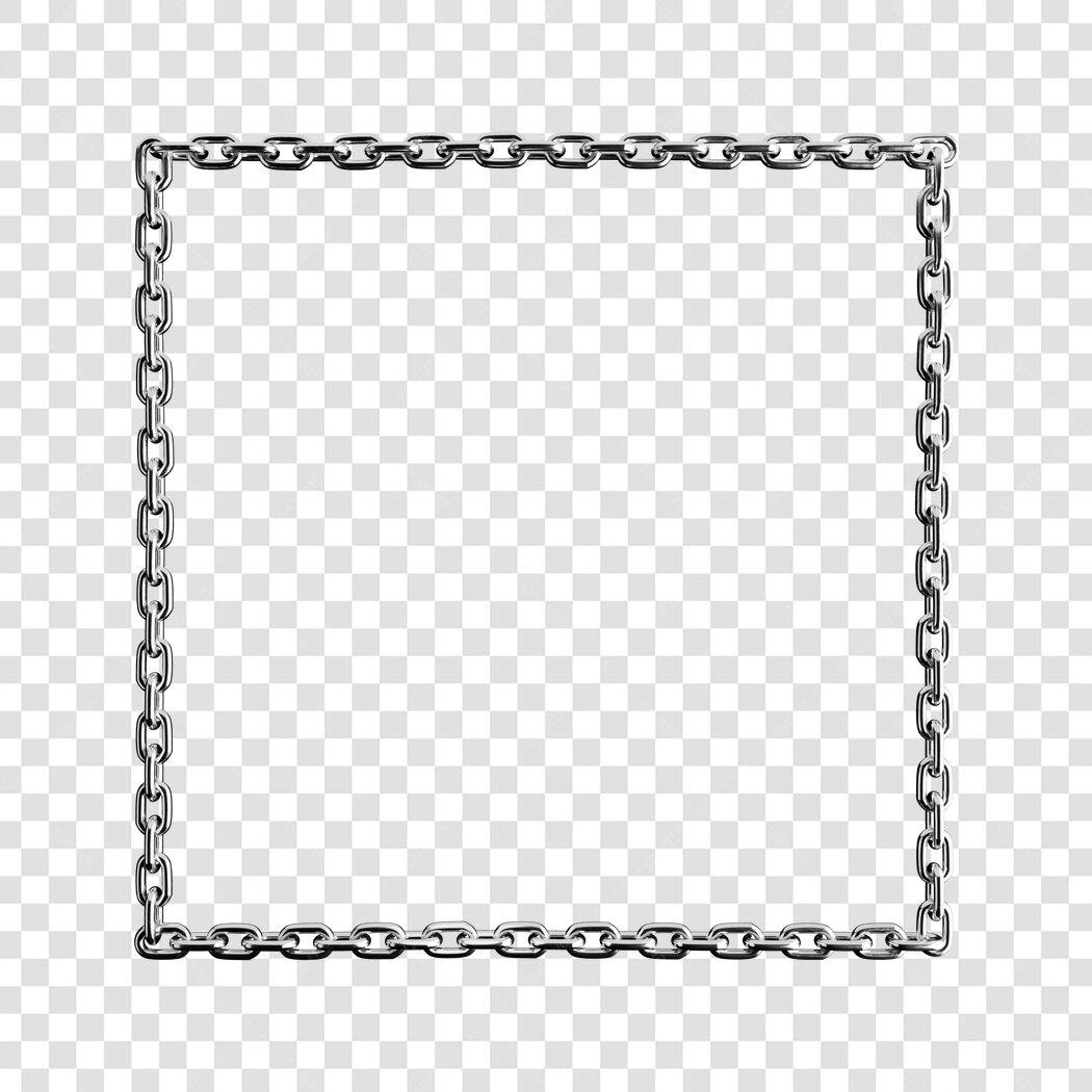 Moldura PNG com fundo transparente Moldura de corrente metálica
