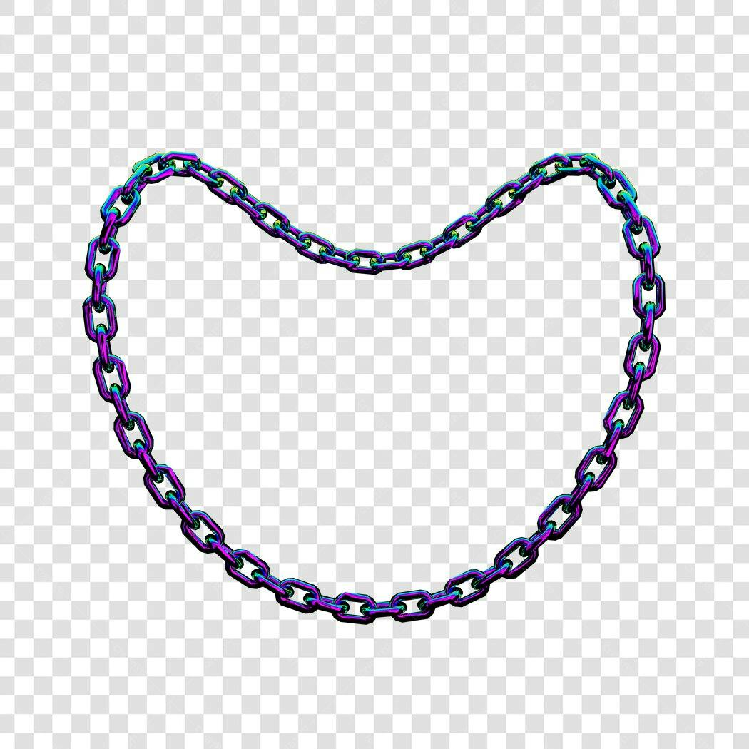 Moldura PNG com fundo transparente corrente metálica arco-íris