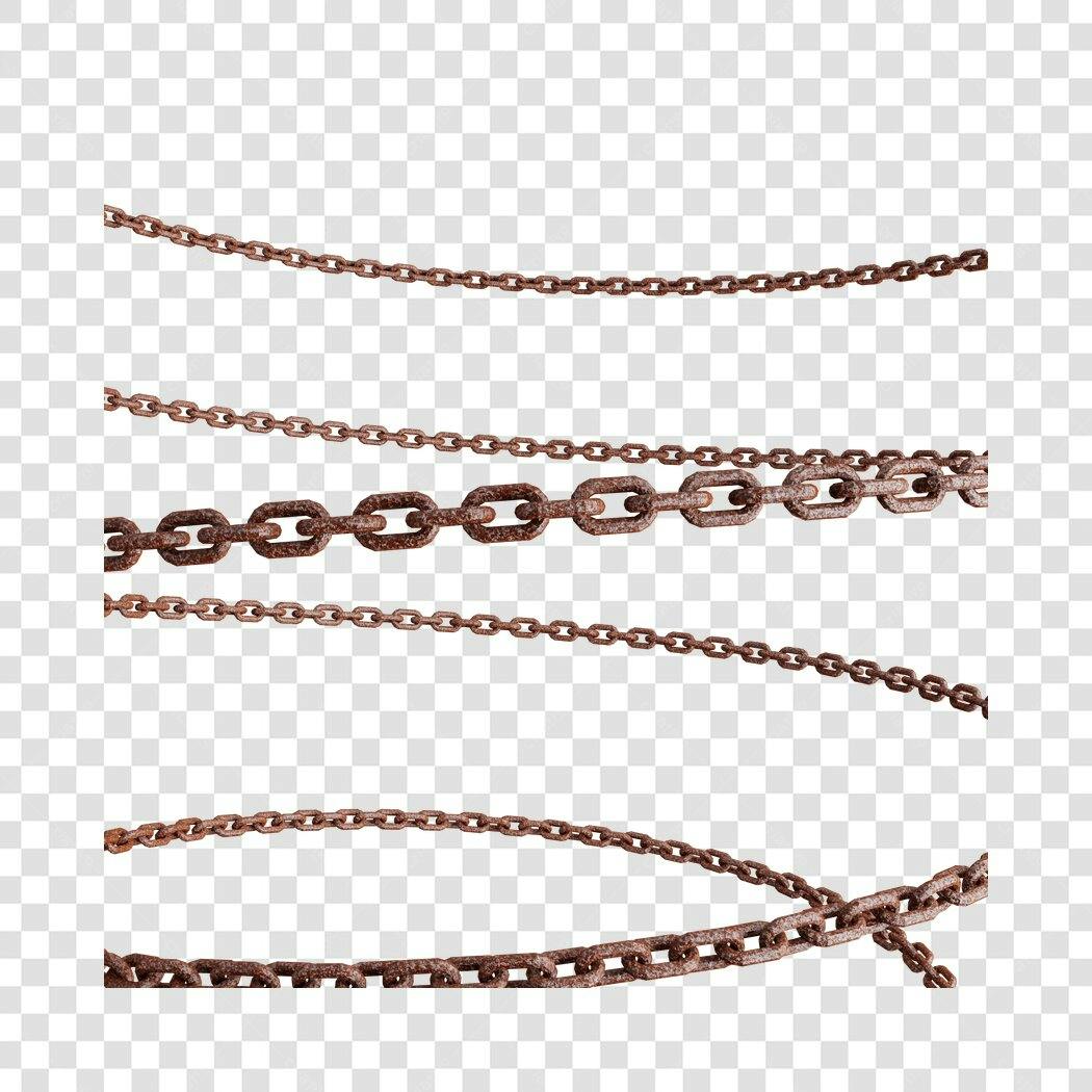 Elementos gráficos de correntes enferrujadas PNG com fundo transparente
