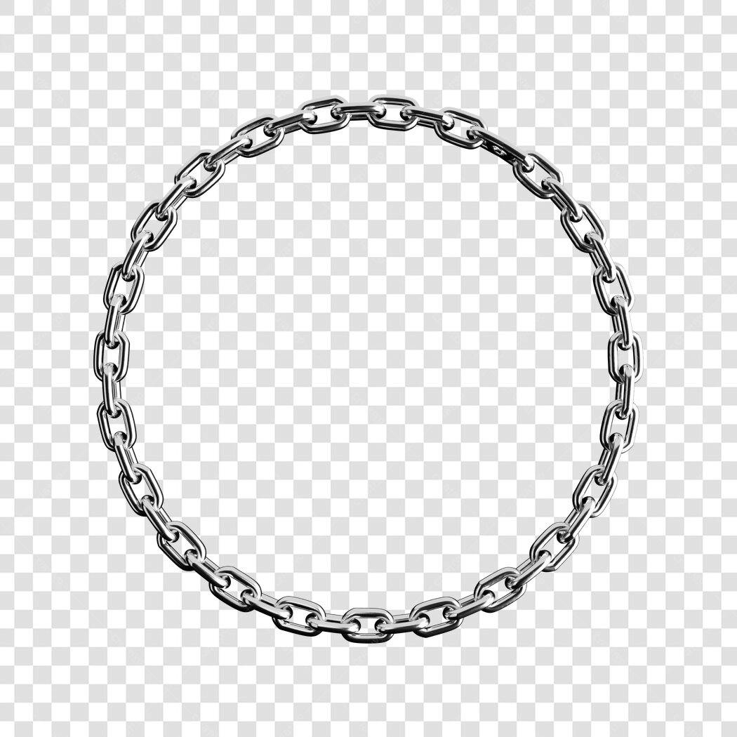 Moldura circular corrente PNG com fundo transparente