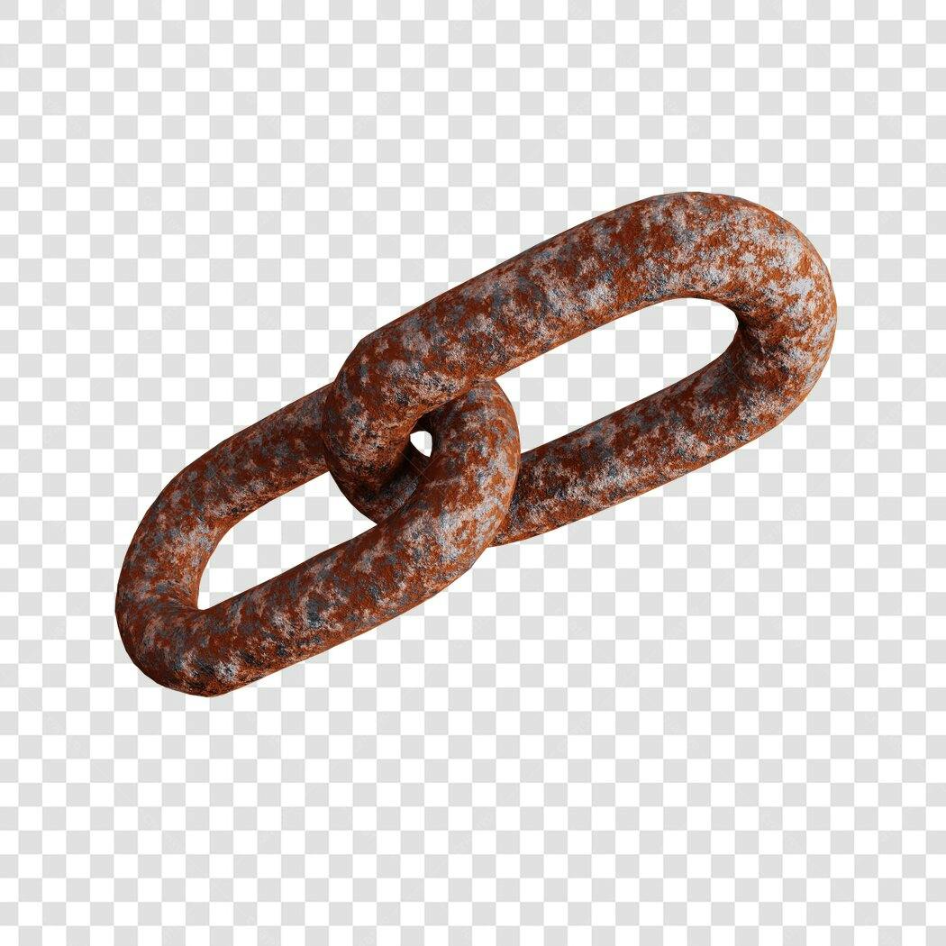 Elemento gráfico Corrente enferrujada PNG com fundo transparente