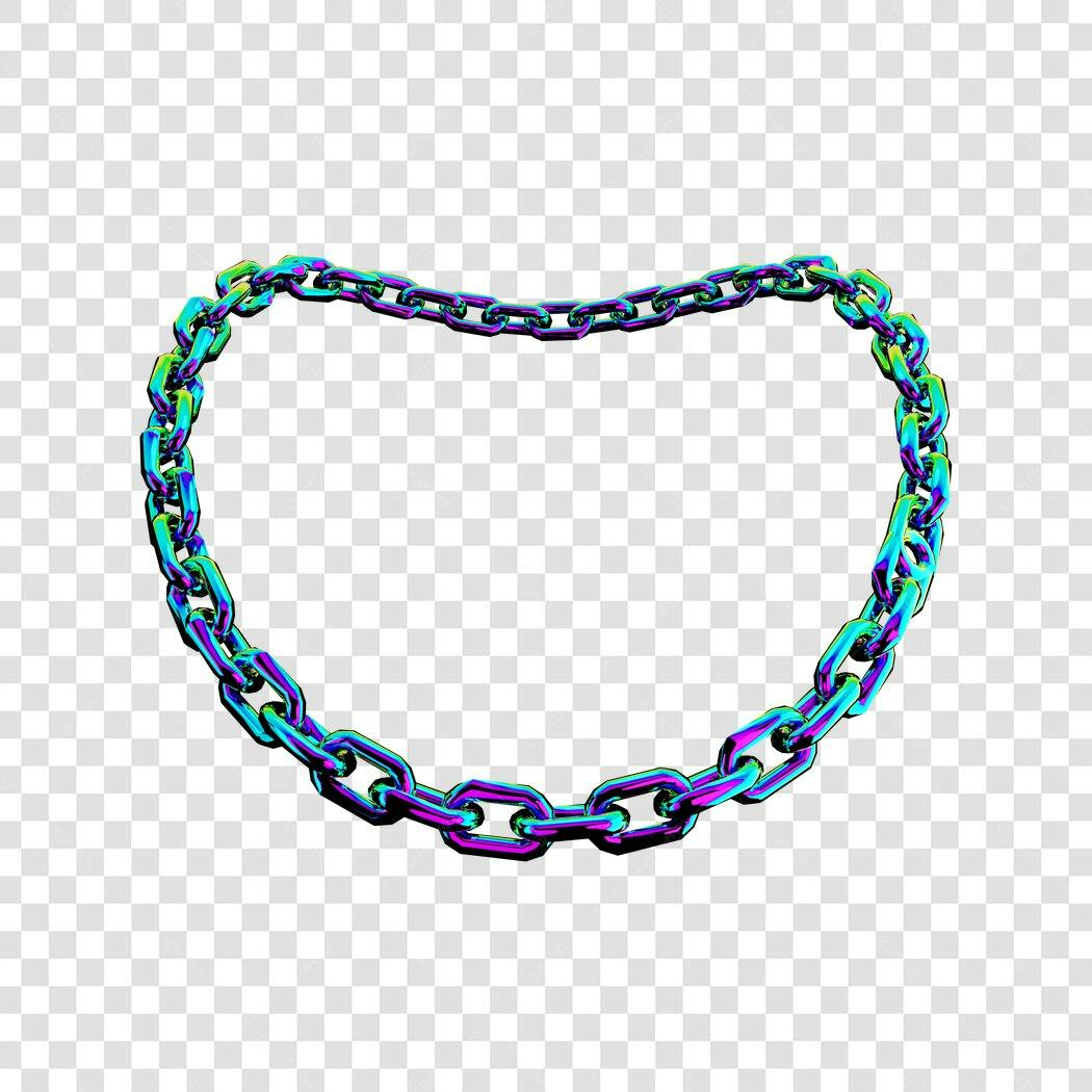 Moldura PNG com fundo transparente corrente arco-íris
