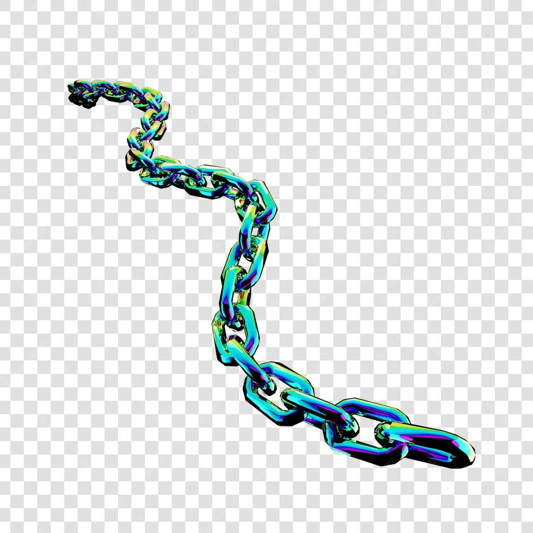 Elemento PNG Cadeia Arco-Íris com fundo transparente