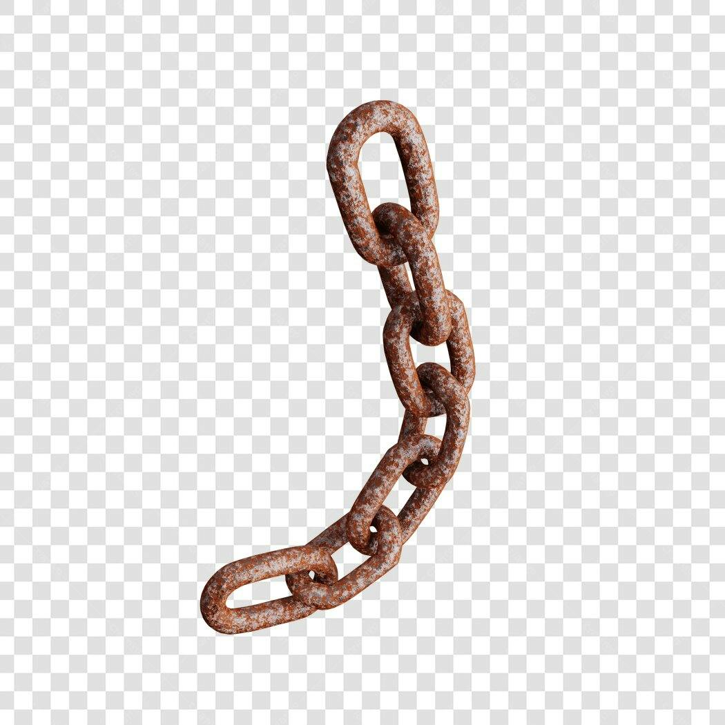 Elemento gráfico de corrente enferrujada PNG com fundo transparente