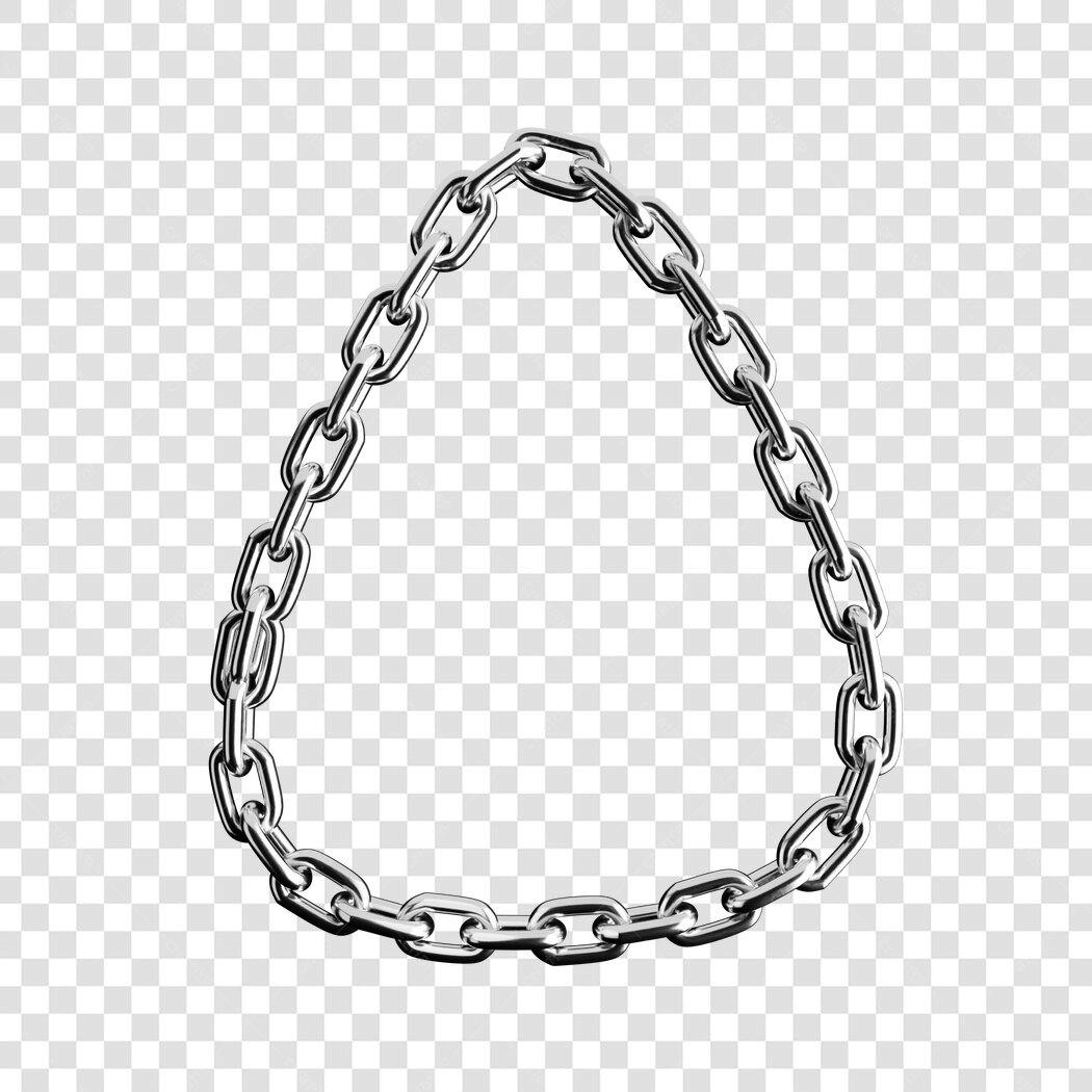 Moldura PNG com fundo transparente corrente metálica