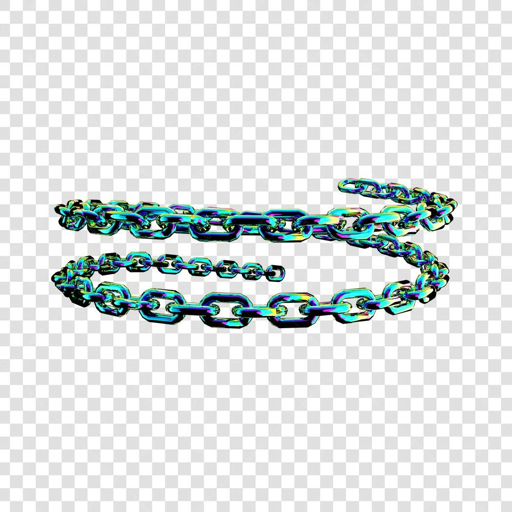 Elementos PNG com fundo transparente Cadeias Iridescentes