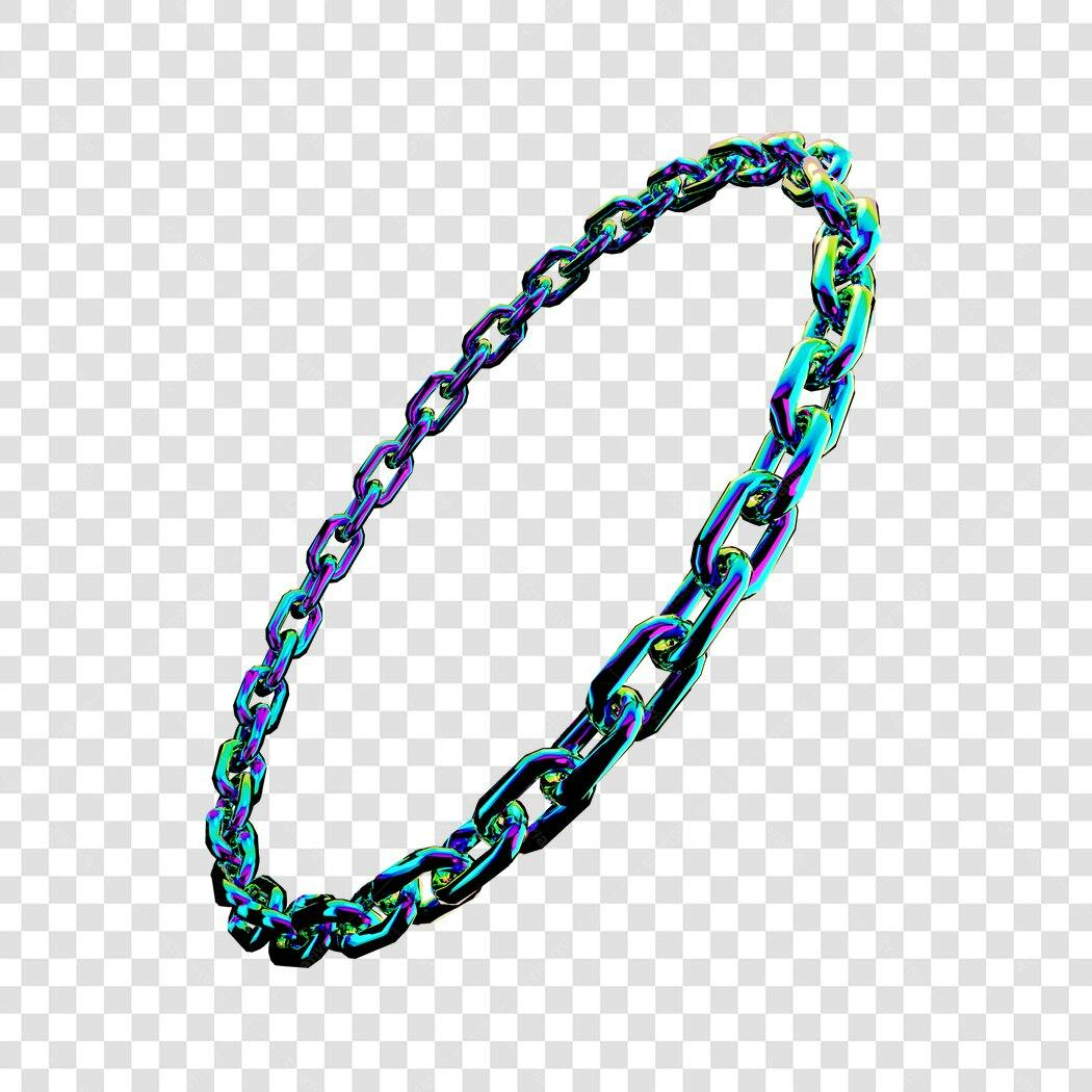 Moldura PNG com fundo transparente corrente metálica