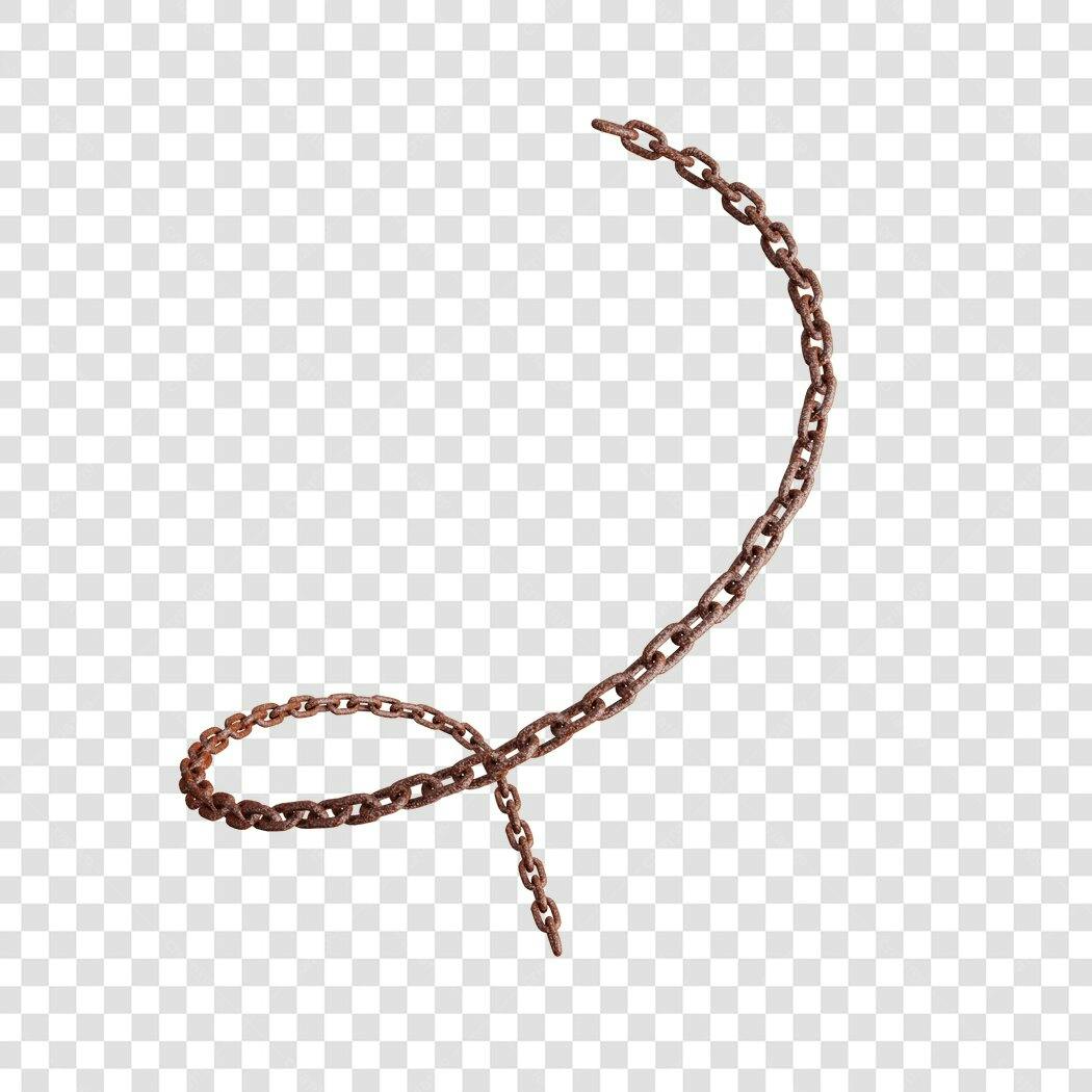Elemento decorativo Corrente enferrujada PNG com fundo transparente