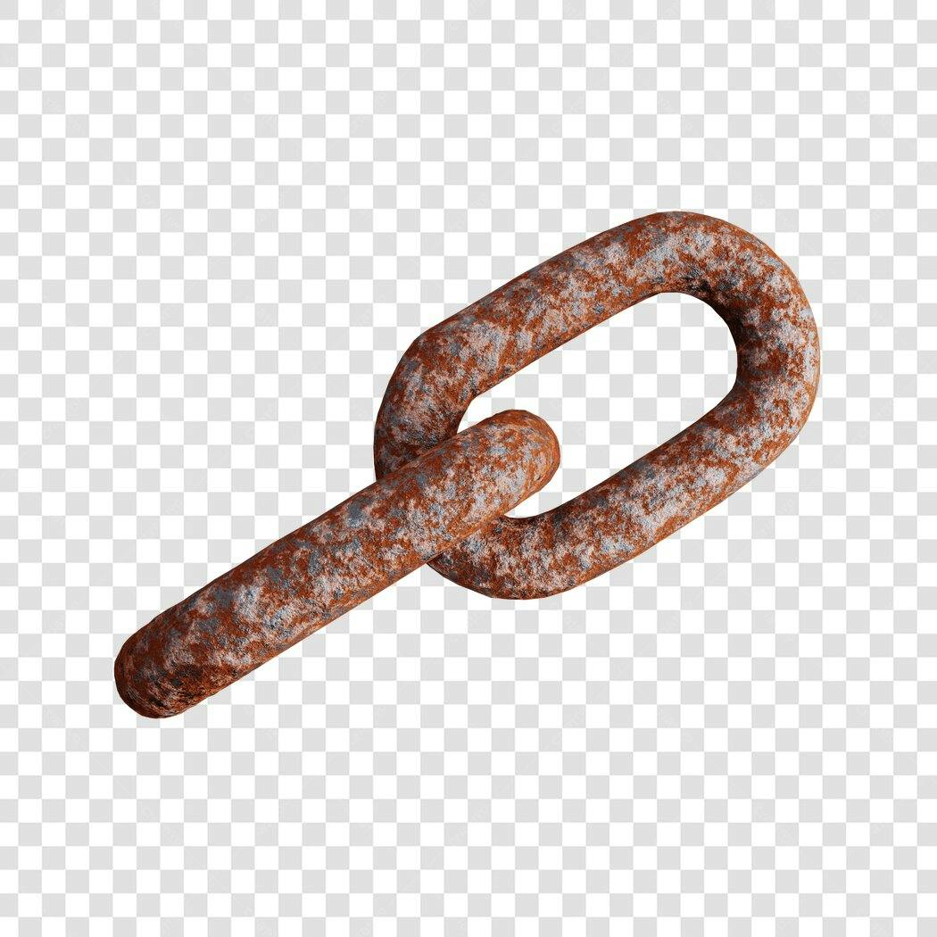Elemento PNG de Corrente enferrujada com fundo transparente