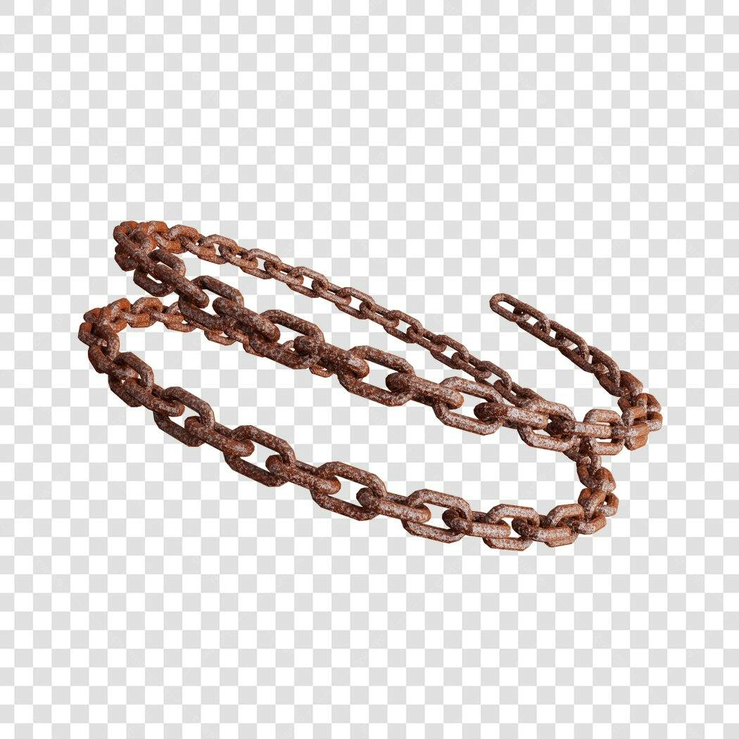 Elementos PNG com fundo transparente Corrente enferrujada